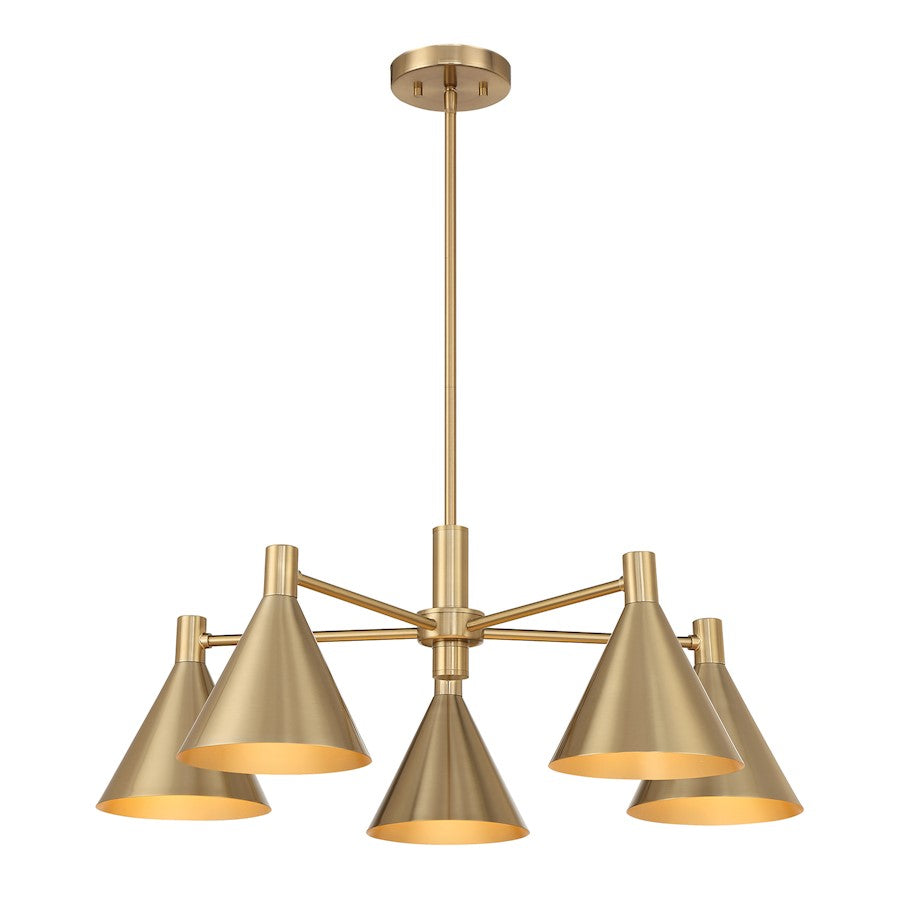 Savoy House Pharos 5-Light Chandelier, Noble Brass