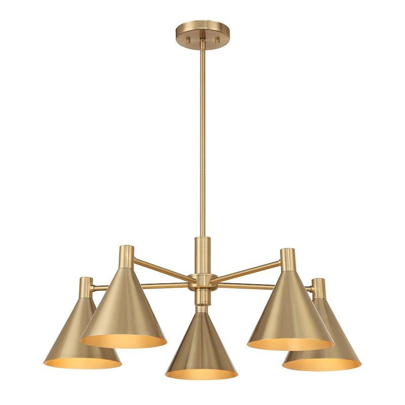Savoy House Pharos 5-Light Chandelier, Noble Brass