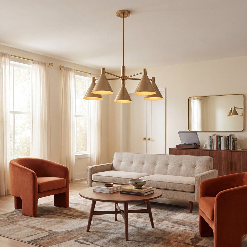 Savoy House Pharos 5-Light Chandelier, Noble Brass