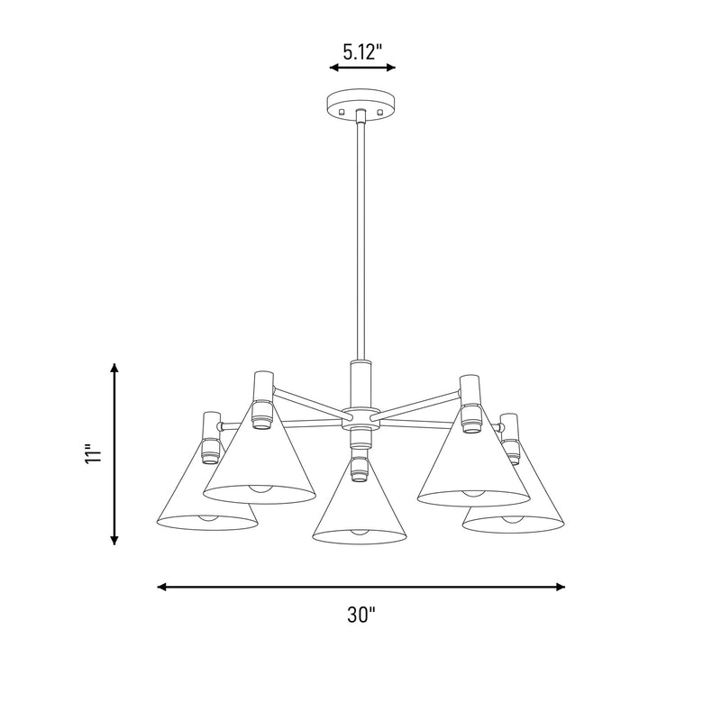 Savoy House Pharos 5-Light Chandelier, Noble Brass
