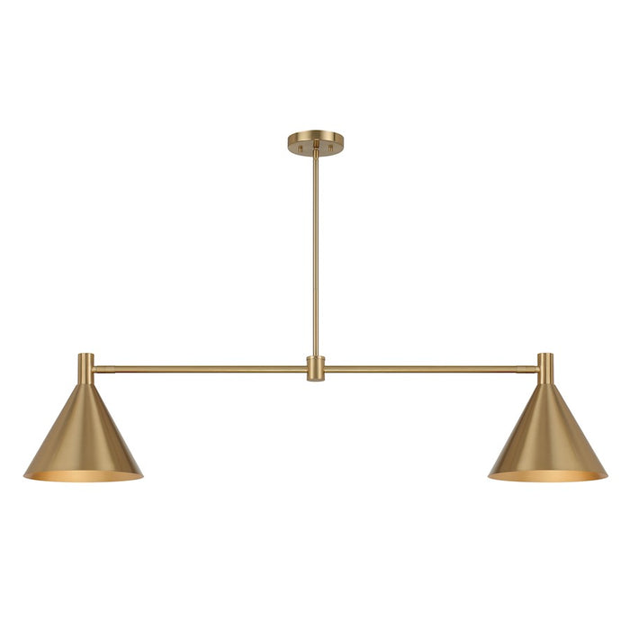 Savoy House Pharos 2-Light Linear Chandelier, Noble Brass - 1-8005-2-127