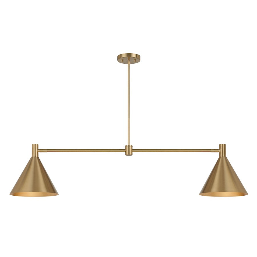 Savoy House Pharos 2-Light Linear Chandelier, Noble Brass - 1-8005-2-127