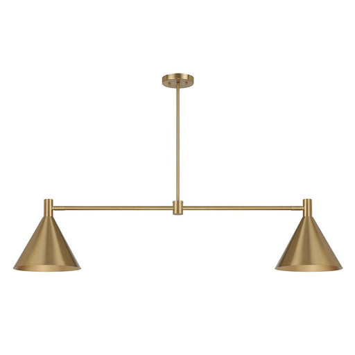 Savoy House Pharos 2-Light Linear Chandelier, Noble Brass