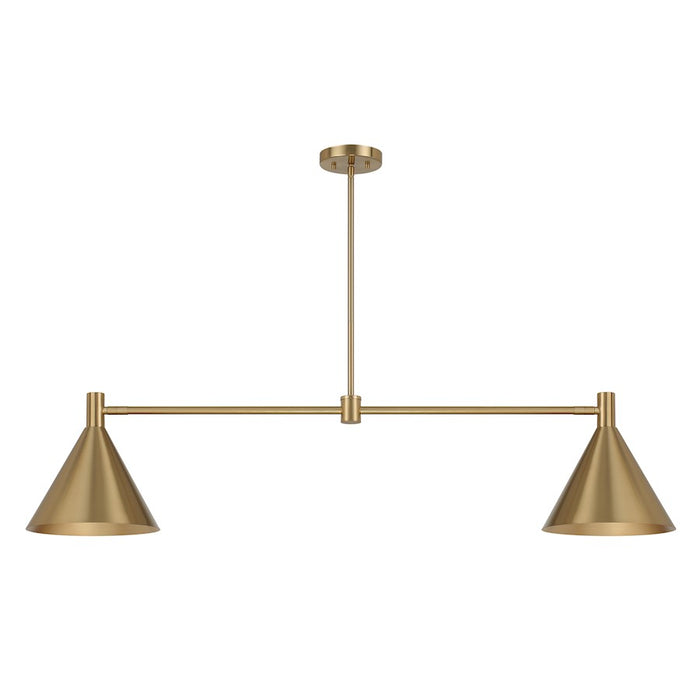 Savoy House Pharos 2-Light Linear Chandelier, Noble Brass