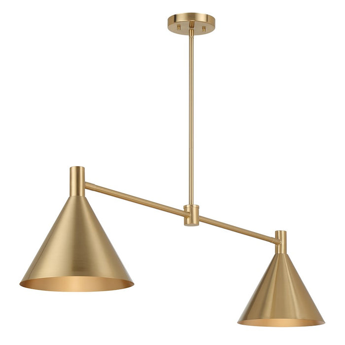 Savoy House Pharos 2-Light Linear Chandelier, Noble Brass