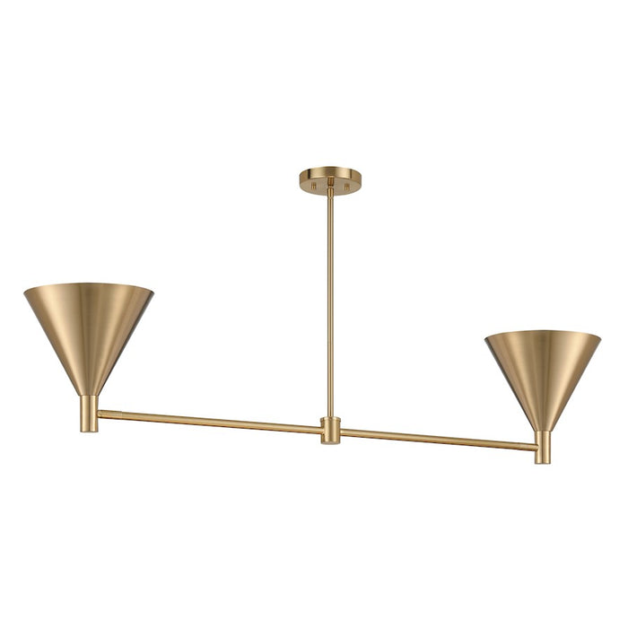 Savoy House Pharos 2-Light Linear Chandelier, Noble Brass