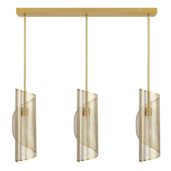 Savoy Essentials Hillbourne 3Lt Linear Chandelier, Warm Brass