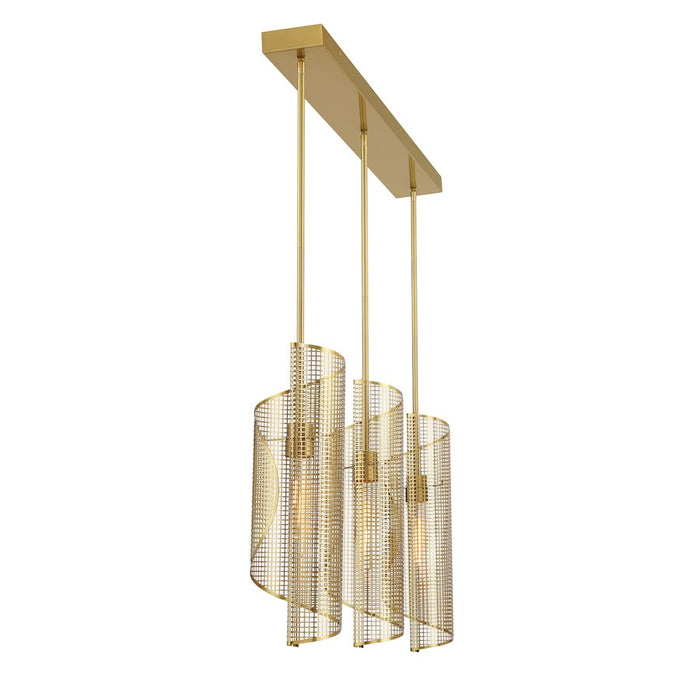 Savoy Essentials Hillbourne 3Lt Linear Chandelier, Warm Brass