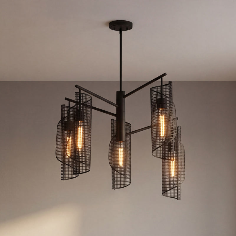 Savoy Essentials Hillbourne 5 Light Chandelier, Matte Black