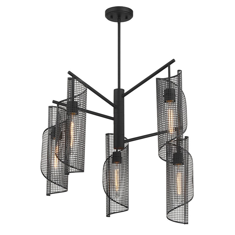 Savoy Essentials Hillbourne 5 Light Chandelier, Matte Black