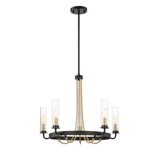 Savoy House Kearney 5-Light Chandelier, Vintage Black/Warm Brass - 1-8071-5-51