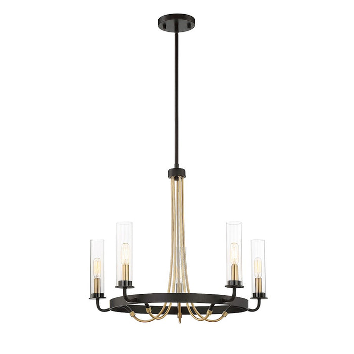 Savoy House Kearney 5-Light Chandelier, Vintage Black/Warm Brass - 1-8071-5-51