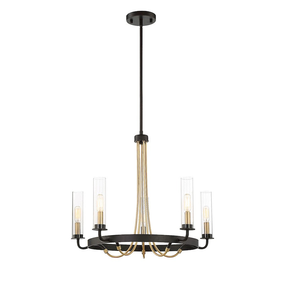 Savoy House Kearney 5-Light Chandelier, Vintage Black/Warm Brass - 1-8071-5-51