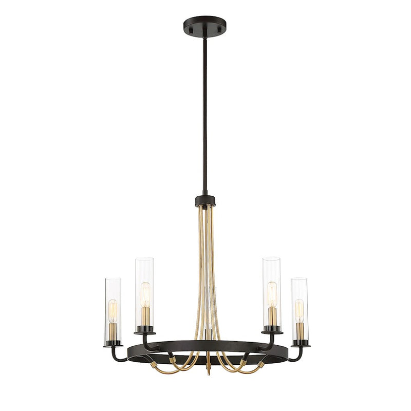 Savoy House Kearney 5-Light Chandelier, Vintage Black/Warm Brass