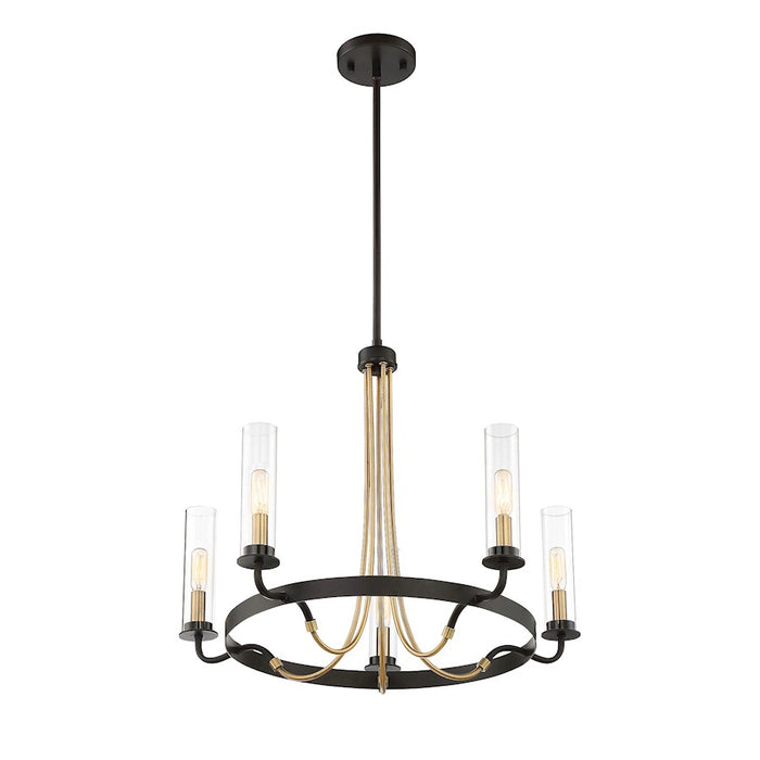 Savoy House Kearney 5-Light Chandelier, Vintage Black/Warm Brass