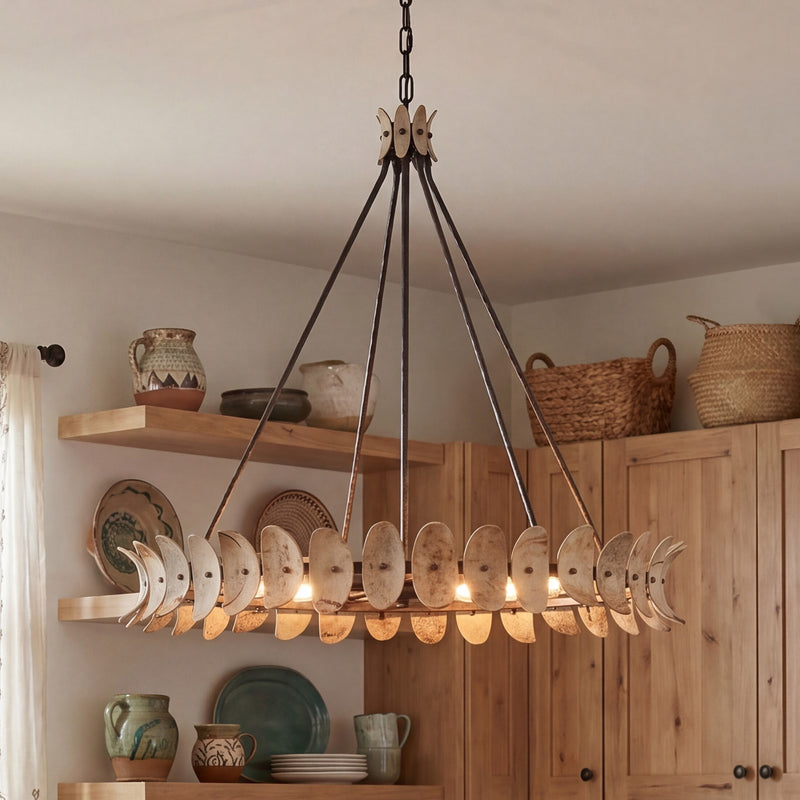 Savoy House Monarch 8Lt Chandelier, Champagne Mist/Coconut Shell