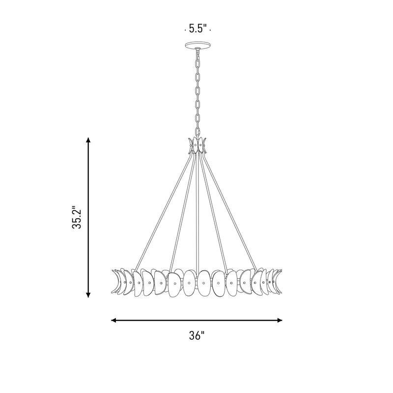 Savoy House Monarch 8Lt Chandelier, Champagne Mist/Coconut Shell