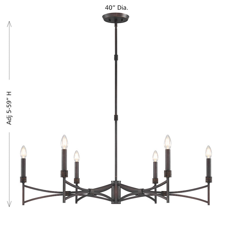 Savoy House Gardner 6 Light Chandelier, Champagne Mist