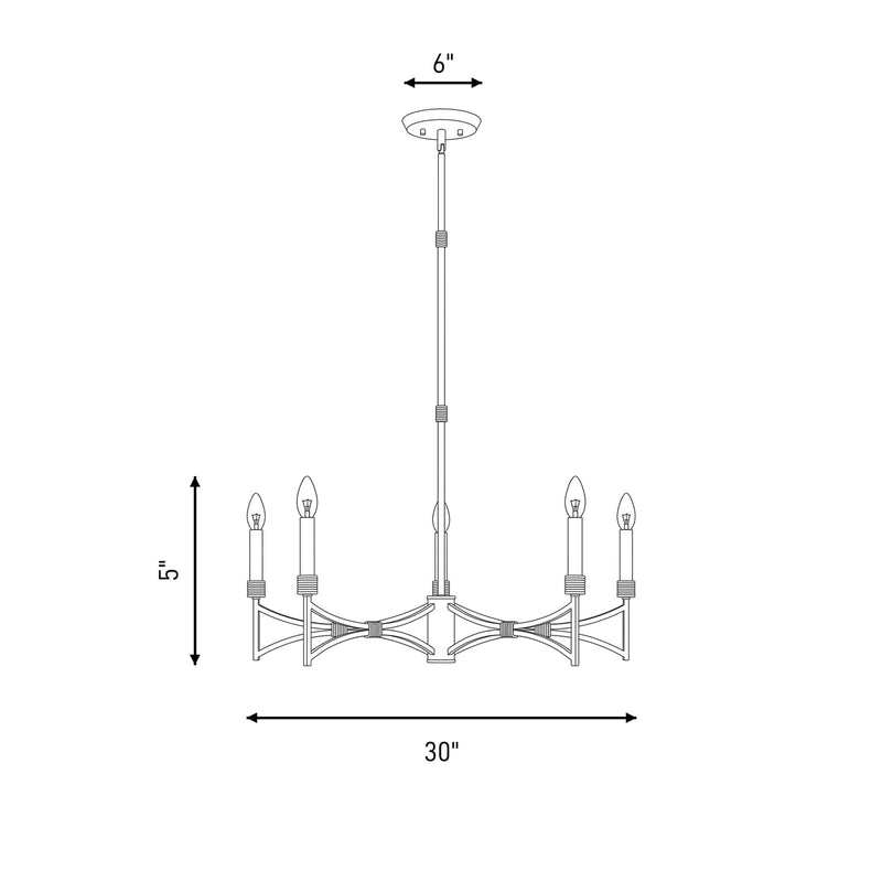Savoy House Gardner 5 Light Chandelier, Champagne Mist
