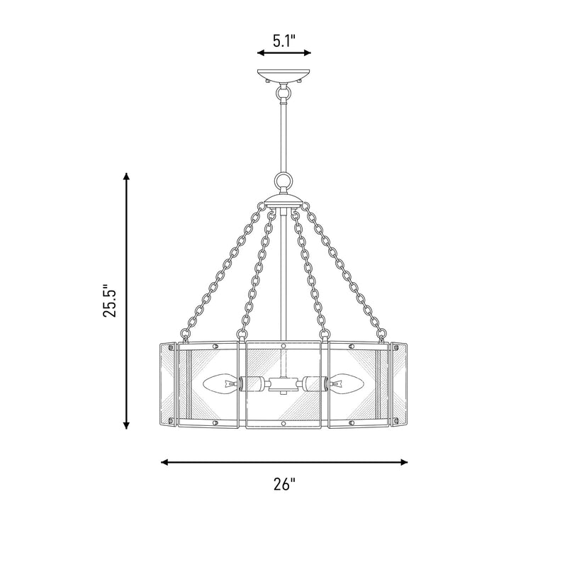 Savoy House Genry 5-Light Pendant, Polished Nickel