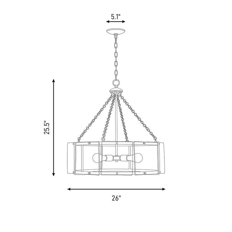 Savoy House Genry 5-Light Pendant, Matte Black