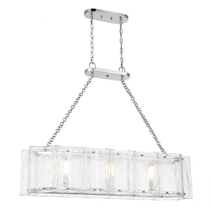 Savoy House Genry 3-Light Linear Chandelier, Polished Nickel - 1-8203-3-109