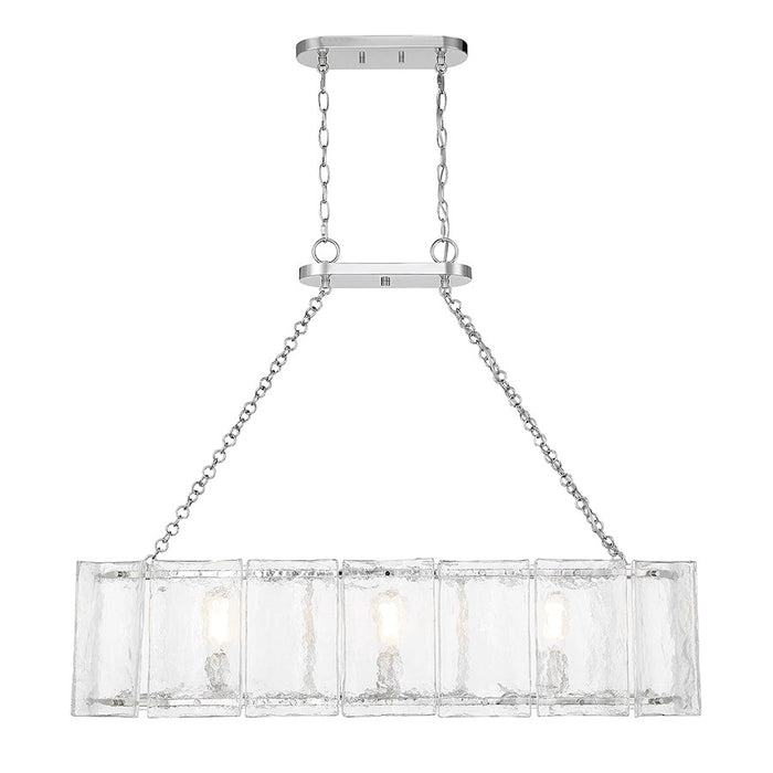 Savoy House Genry 3-Light Linear Chandelier, Polished Nickel