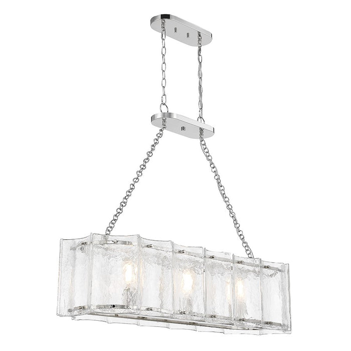 Savoy House Genry 3-Light Linear Chandelier, Polished Nickel