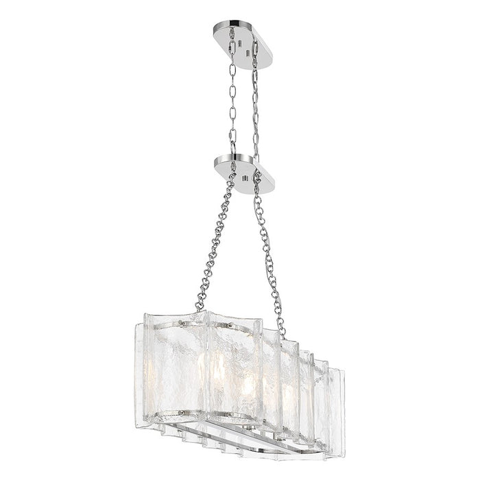 Savoy House Genry 3-Light Linear Chandelier, Polished Nickel