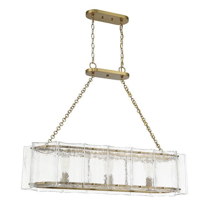 Savoy House Genry 3-Light Linear Chandelier, Warm Brass