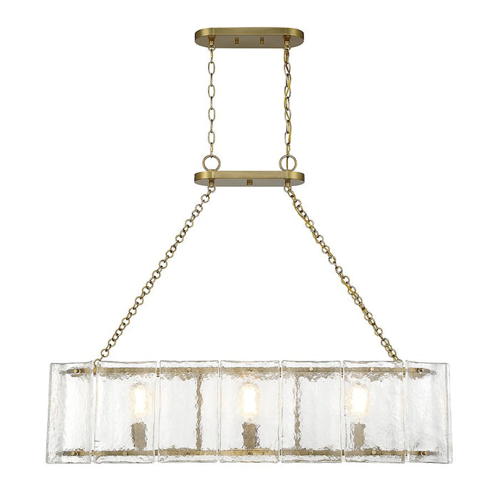 Savoy House Genry 3-Light Linear Chandelier, Warm Brass