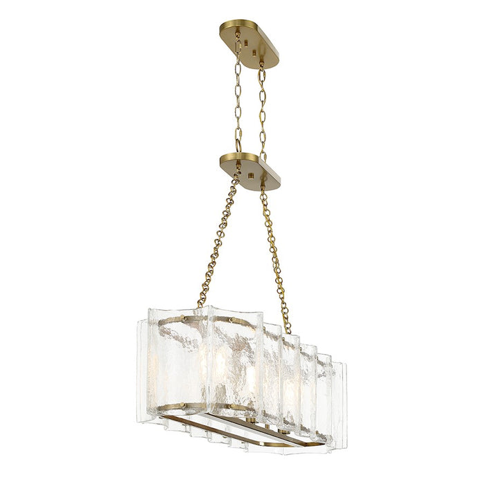 Savoy House Genry 3-Light Linear Chandelier, Warm Brass