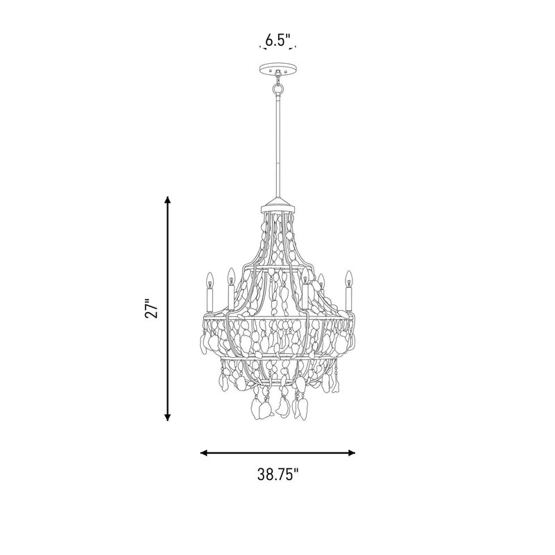Savoy House Leanne 6 Lt Chandelier, Chandon