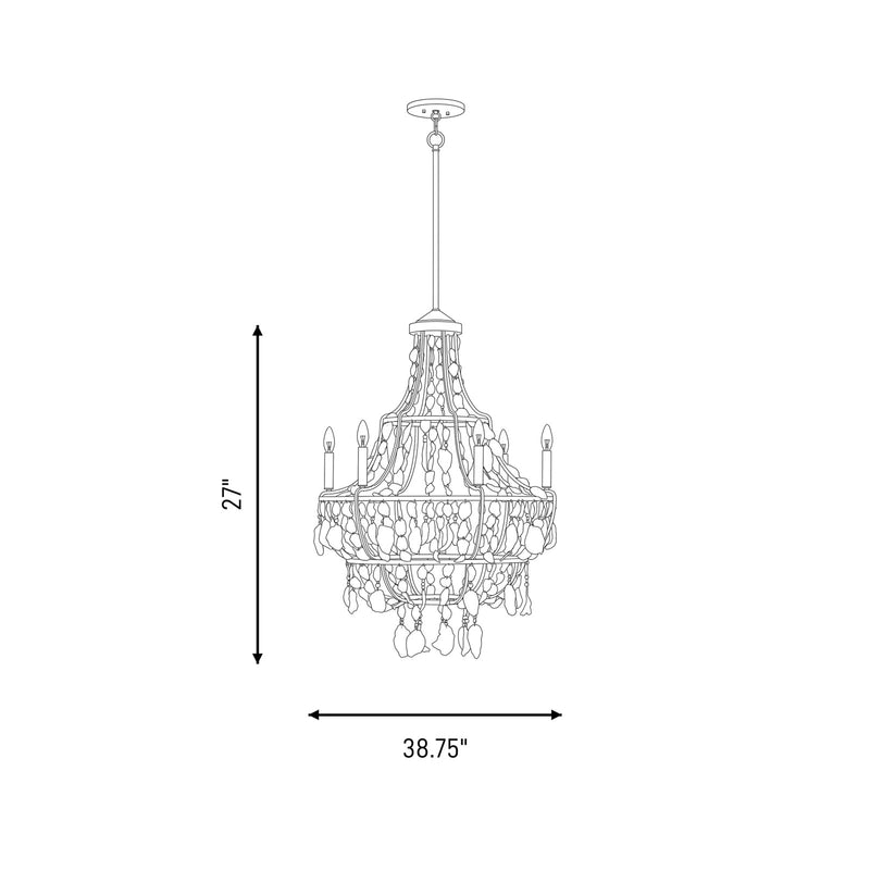Savoy House Leanne 6 Lt Chandelier, Chandon
