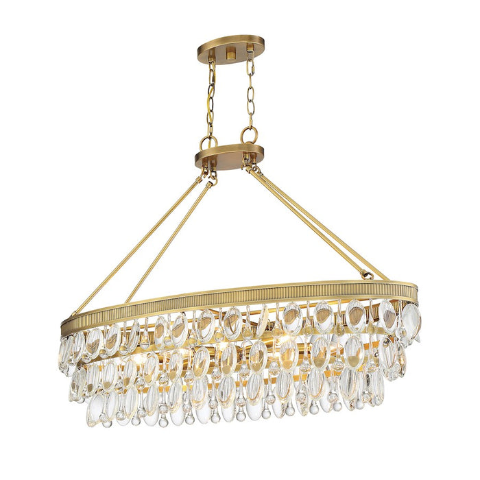 Savoy House Windham 8-Light Linear Chandelier, Warm Brass