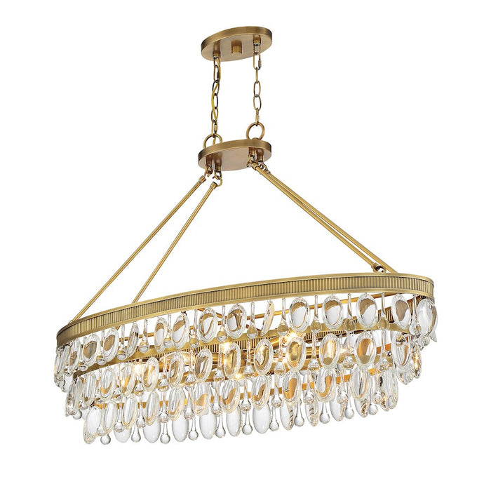 Savoy House Windham 8-Light Linear Chandelier, Warm Brass