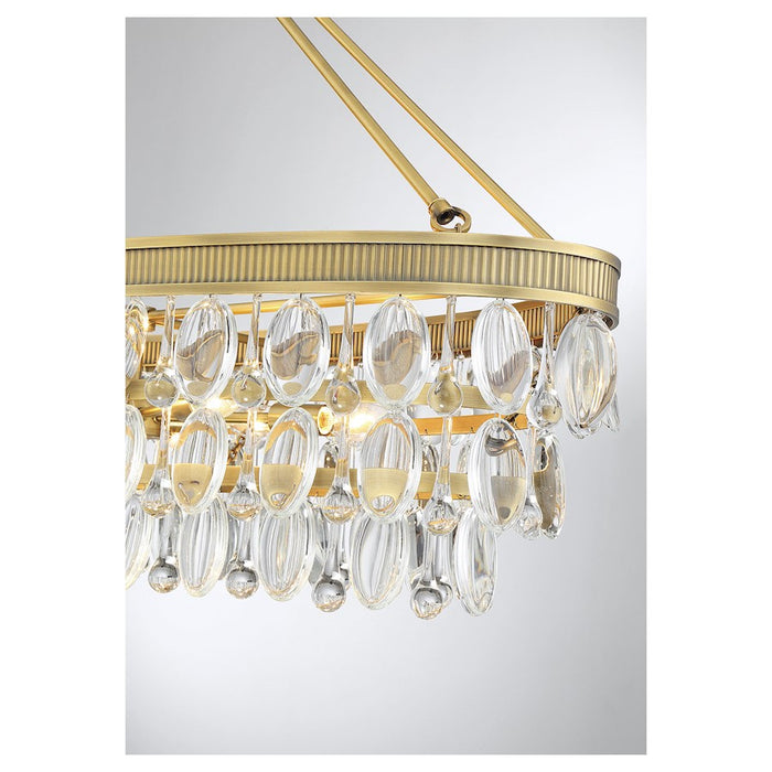 Savoy House Windham 8-Light Linear Chandelier, Warm Brass