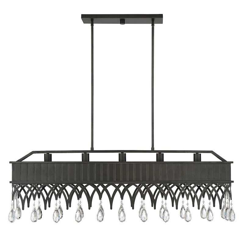 Savoy House Lenoir 5 Light Linear Chandelier, Olde Gray