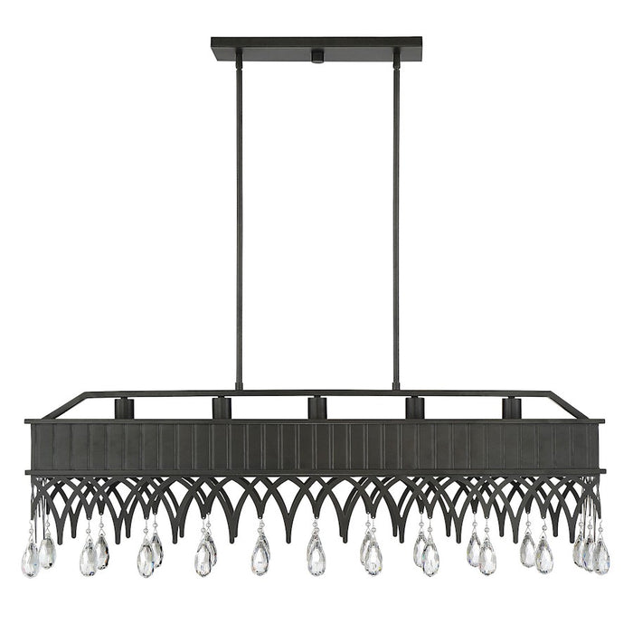 Savoy House Lenoir 5 Light Linear Chandelier, Olde Gray