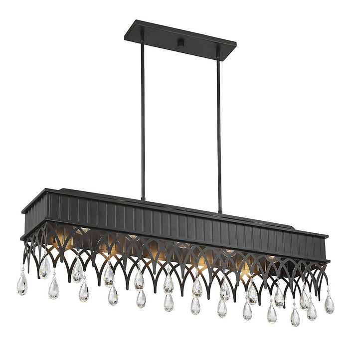 Savoy House Lenoir 5 Light Linear Chandelier, Olde Gray