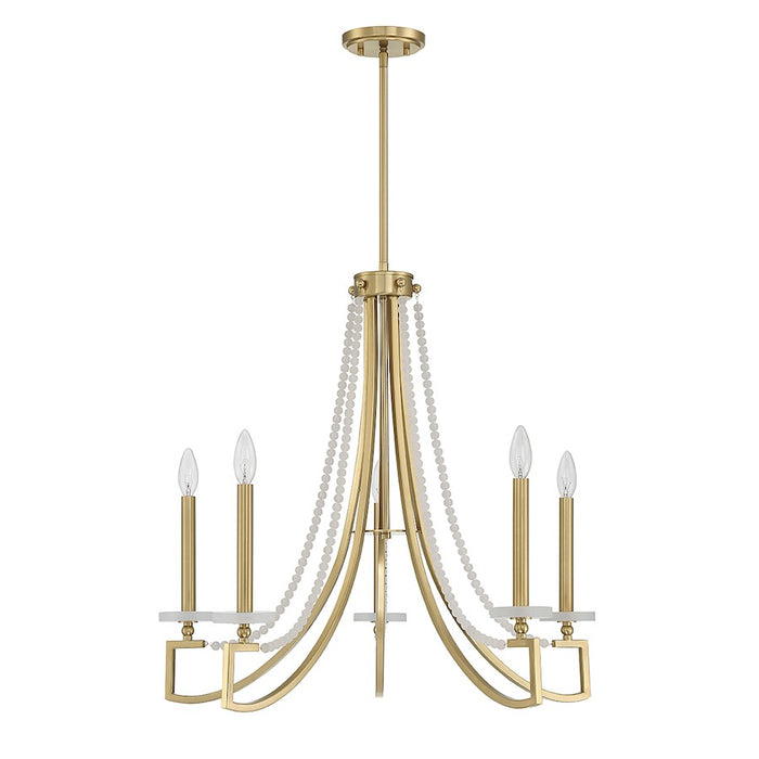 Savoy House Helen 5-Light Chandelier, Warm Brass