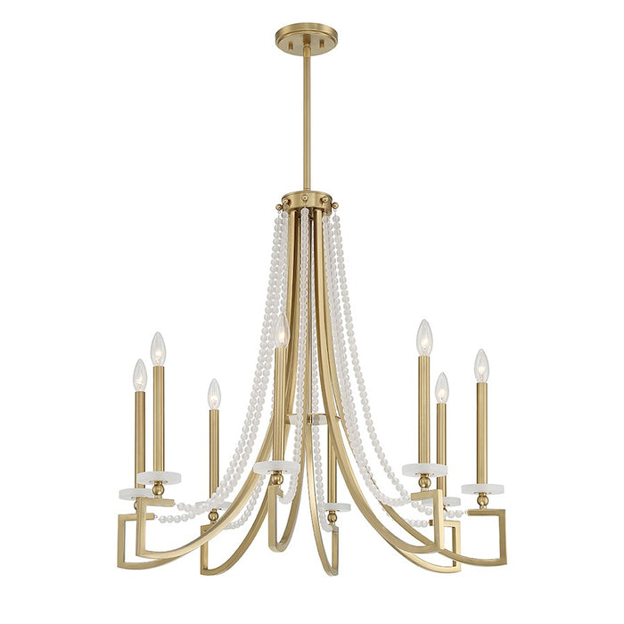 Savoy House Helen Chandelier, Warm Brass/Frosted
