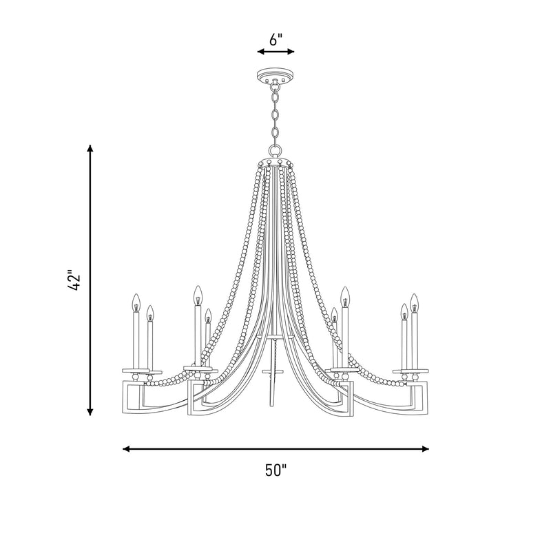 Savoy House Helen 9-Light Chandelier, Warm Brass