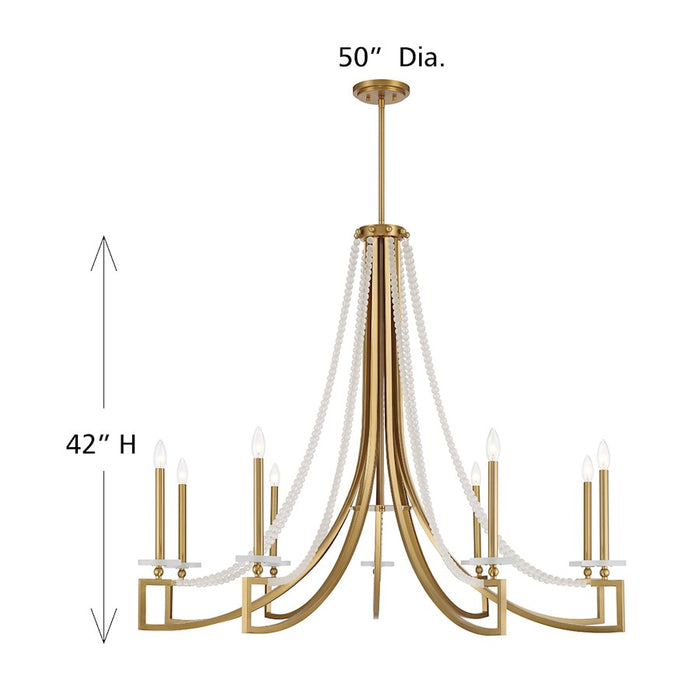 Savoy House Helen 9-Light Chandelier, Warm Brass