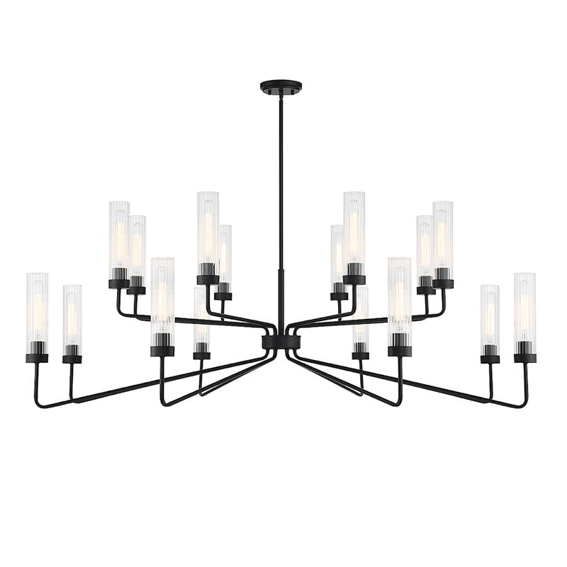 Savoy House Baker 16-Light Chandelier, Matte Black - 1-8862-16-89