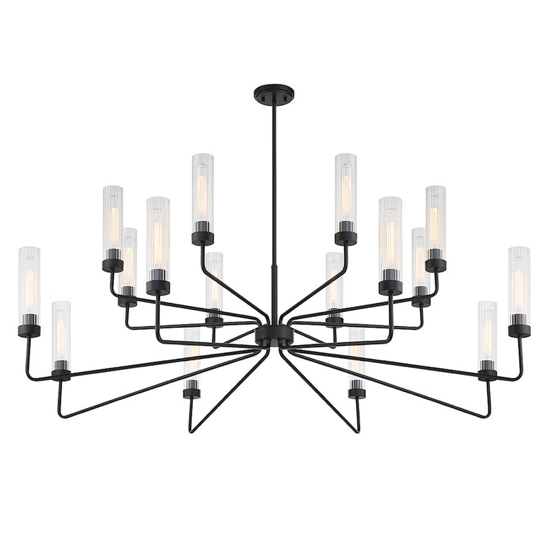 Savoy House Baker 16-Light Chandelier, Matte Black