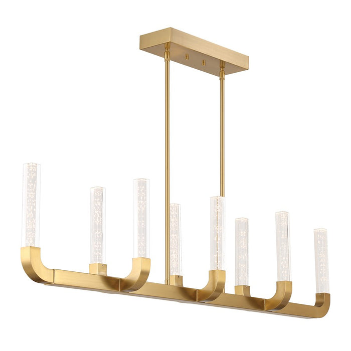 Savoy House Del Mar 8Lt Linear Chandelier, Brass/Seeded