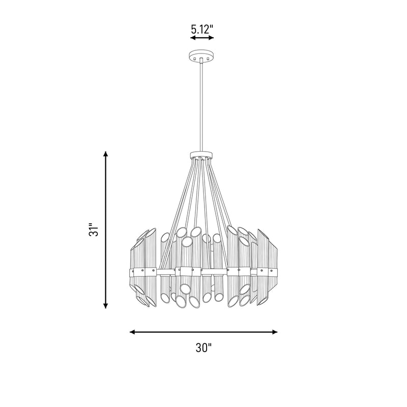 Savoy House Biltmore 8-Light Chandelier, Warm Brass