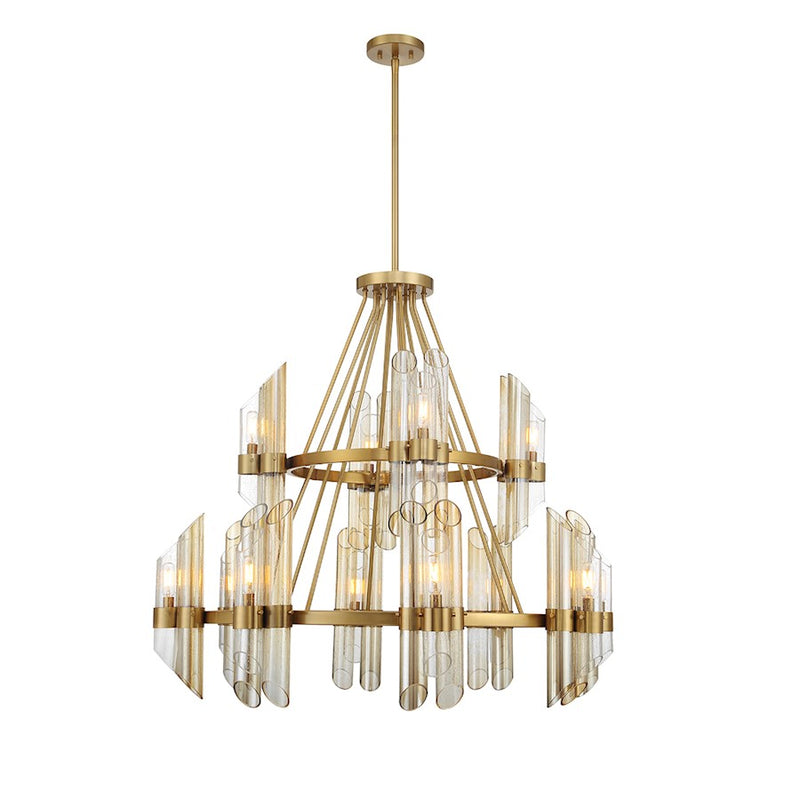 Savoy House Biltmore 12-Light Chandelier, Warm Brass