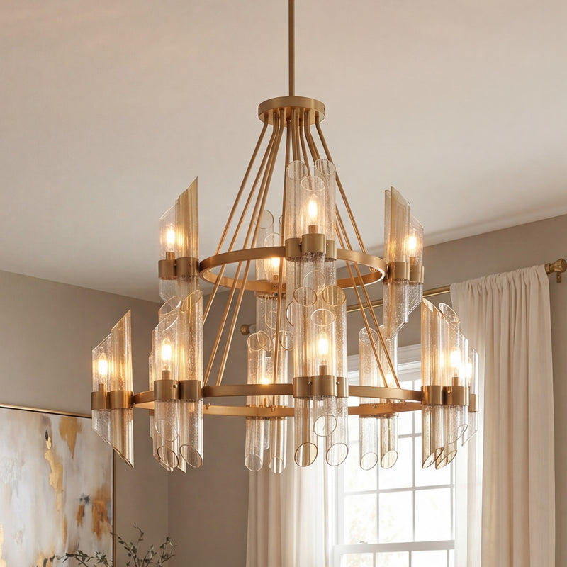 Savoy House Biltmore 12-Light Chandelier, Warm Brass